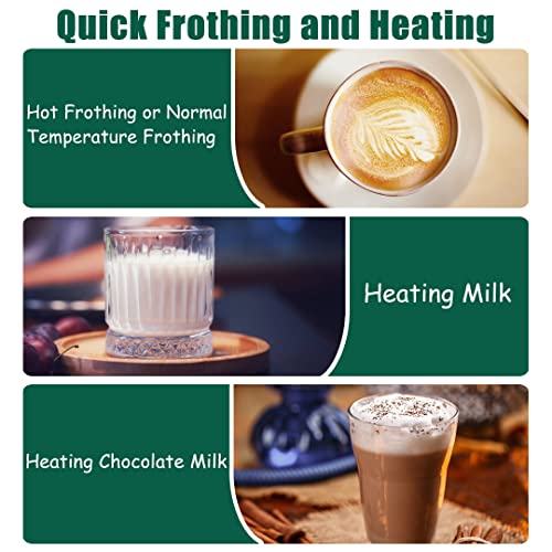  Electric Milk Frother, Automatic Hot Or Normal Temperature Milk Foam Function,4-in-1 Functionality For Latte Coffee Hot Chocolates Cappuccino
