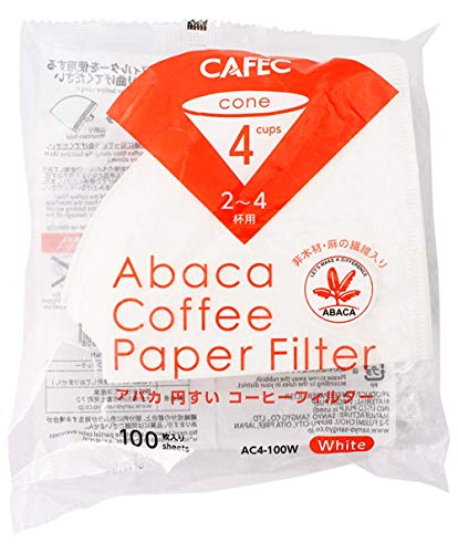  100-Pack Cone-shaped V60 02 Style Universal 1 To 4 Cup Disposable Pour-Over Drip Coffee Paper Filter Made Of Eco-Friendly Refined Virgin Pulp For Better Tasting Brewing Pour Over Dripper (White)