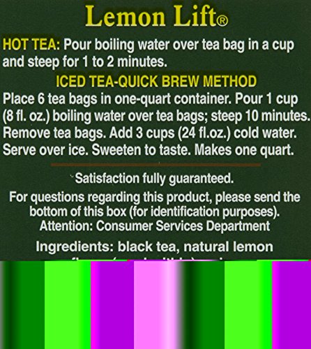  Lemon Lift Tea Bags - 20 Count (Pack Of 3)