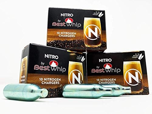  Nitrogen Chargers – N2 Cartridges NITRO By Best Whip Cartridges – Coffee Cold Brew Nitro – Non-threaded Nitrogen Chargers – 2 Gram Chargers