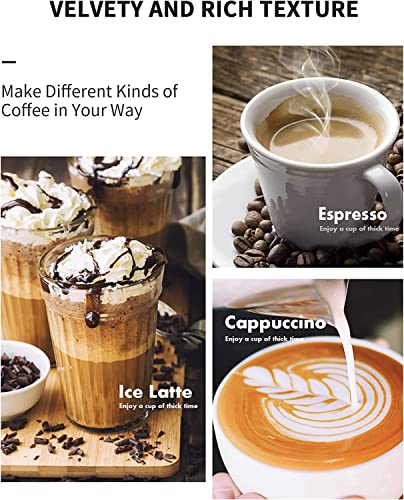  Manual Espresso Machines Espresso Machines 20 Bar Fast Heating Automatic Cappuccino Coffee Maker With Foaming Milk Frother Wand For Espresso, Latte Macchiato, 1.2L Removable Water Tank