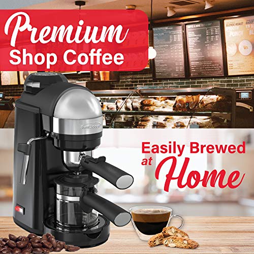  GA-135BK Espresso And Cappuccino Maker, 4 Servings, Black