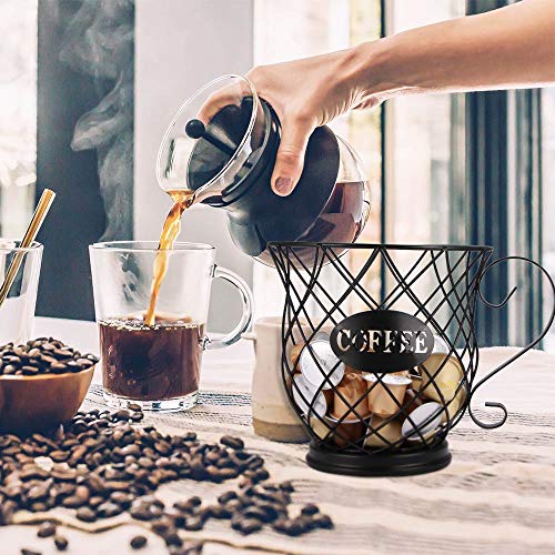  AOZBZ Coffee Pod Holder, Coffee Pod Organizer, Coffee Pod Storage Cup, K Cup Holder Coffee Storage Basket For Home Cafe Hotel (L Size)