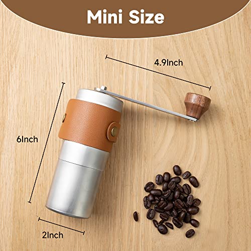  Coffee Grinder, Mini Stainless Steel Manual Coffee Grinder With Ceramic Burr, Portable Hand Coffee Grinder For Camping