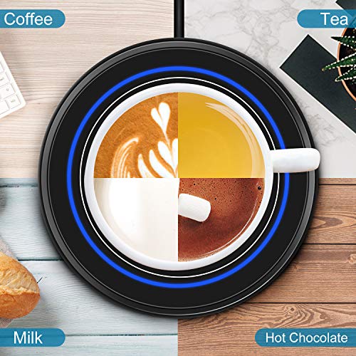  Coffee Mug Warmer, Electric Beverage Warmers For Office Home Desk Use, Smart Cup Warmer Thermostat Coaster For Hot Coffee Tea Espresso Milk Candle Wax With Gravity Switch Auto On/Off 135F
