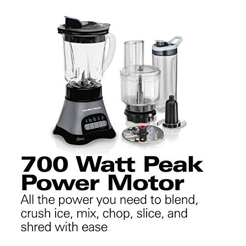Hamilton Beach Der And Food Processor Combo, Grey & Black (58163) & 40864 Electric Tea Kettle, Water Boiler & Heater, Cordless, 1.7 L, Clear Glass