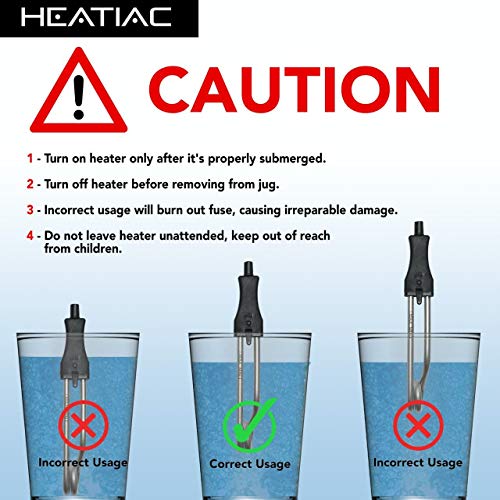  6.5’’ Travel Immersion Water Heater With On/Off Switch, 300W, 110V. Portable Stainless-Steel Electric Boiler For Heating Water In Cup To Make Coffee, Tea, Beverages