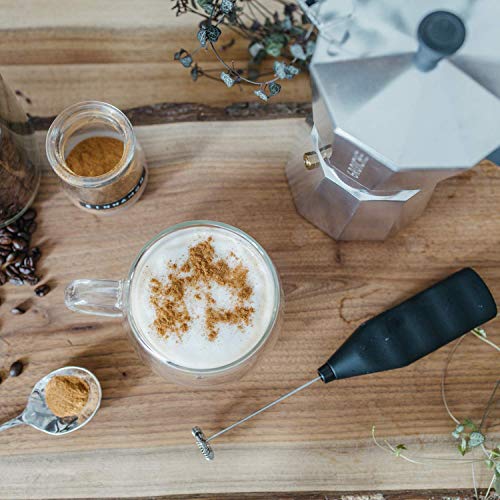  Milano Stove Top Espresso Maker (6 Espresso Cup Size 9.3 Oz) Silver, And Battery Operated Milk Frother Bundle For Lattes