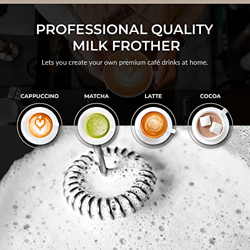  Wave | Powerful Electric Milk Frother With Stand | Milk Frother Handheld Drink Mixer And Matcha Whisk| BATTERIES INCLUDED!drink Mixer Handheld | Hand Frother, Electric Stirrer Coffee Mixer Wand