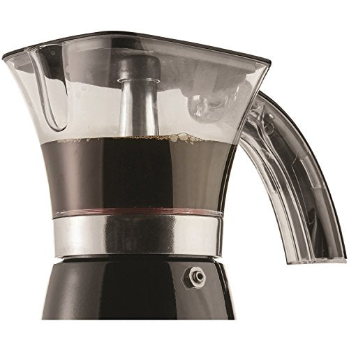  Electric Moka Pot Espresso Machine, 6-Cup, Black