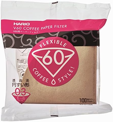 Hario V60 Paper Coffee Filters Single Use Pour Over Cone Filters Size 02 White, 100 Count, 2-pack