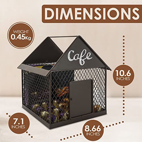  Cafe House Coffee Pod Holder / Coffee Creamer Holder, Large Capacity Espresso Pod Organizer And For Storage Accessories, Multi-Purpose Decor For Counter Bar