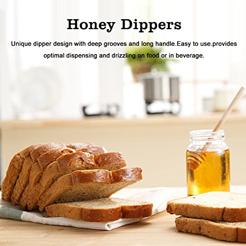  Honey Dipper Sticks, 50Pcs/set Household Wooden Mini Jam Honey Dipper Jar Dispensing Collecting Stirring Rod Stick(15cm / 5.9inch)