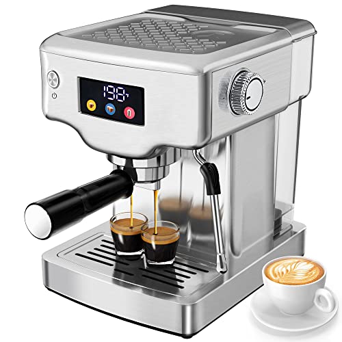  Espresso Machine 20 Bar, Stainless Steel Espresso Machine With Milk Frother For Cappuccino, Latte, Touch Screen Espresso Coffee Maker For Home