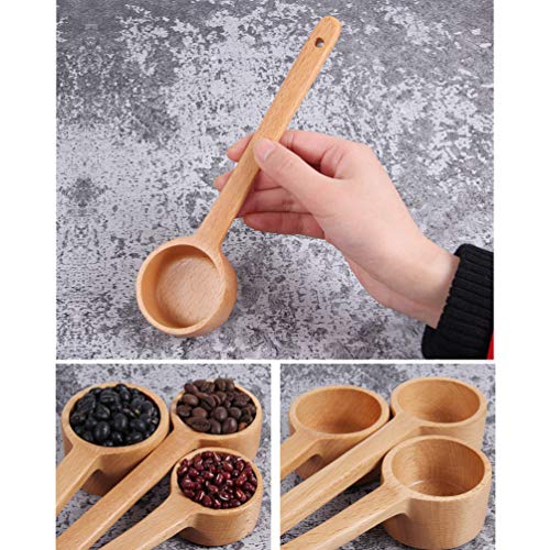  Wooden Coffee Spoon Coffee Bean Measuring Scoop Long Handle Loose Tea Spoon Measuring Tablespoon Wood Spoon Measurer