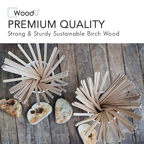  WoodU Disposable Coffee Stir Sticks 7"- Sturdy Round End Compostable And Biodegradable Brich Wood Tea Stirrers- 100% Ecofriendly Wooden Stirring Sticks For Hot Drinks
