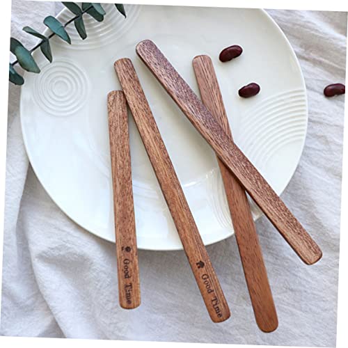  Baluue 4pcs Coffee Stirring Chips Coffee Stirrers Beverage Stirrers Coffee Tamper Set Tea Stirrers Beverage Stir Sticks Wooden Simple Light Brown Stir Sticks