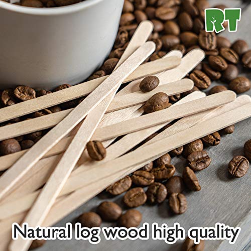  －Wooden Coffee Stirrer Natural Birch Can Be Used For Tea Hot Drinks And Cold Drinks The Stirrer Sticks Are Individually Wrapped And Safer 5.5"inch 500 Sticks Packaging