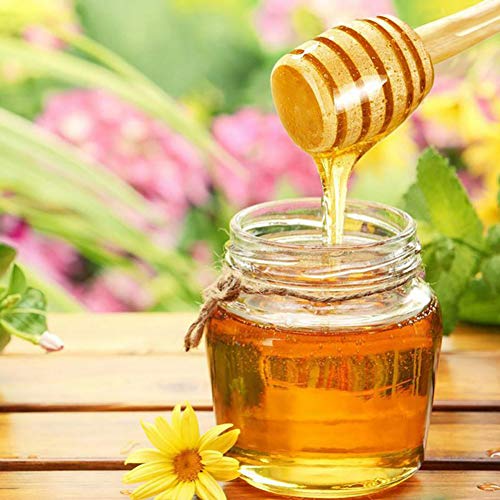  GIYOMI Wooden Honey Dipper Stick For Honey Jar Dispense Drizzle Honey,2 Pcs 6.3 Inch / 16cm Honey Dippers Sticks-Honeycomb Stick-Wooden Honey Spoon