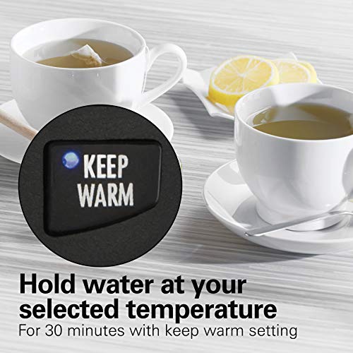 Hamilton Beach 1.7 Liter Variable Temperature Electric Kettle For Tea And Hot Water, Removable Mesh Filter, Cordless, Keep Warm, LED Indicator, Auto-Shutoff And Boil-Dry Protection, Copper (41026R)