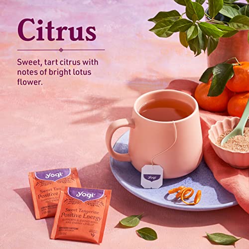  Tea - Sweet Tangerine Positive Energy Tea (6 Pack) - Supports Elevated Mood And Energy Levels - With Black Tea And Green Tea Extract - Contains Caffeine - 96 Organic Tea Bags