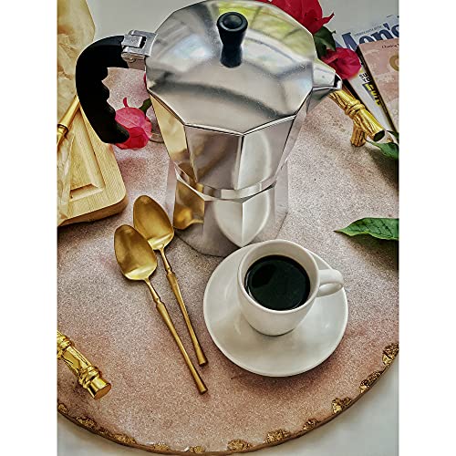  USA B120-45V Extra Large Aluminum Stovetop 12-cup Classic Italian And Cuban Espresso Maker (B120-45V), Silver