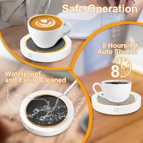  Coffee Mug Warmer, Coffee Warmer For Desk, With Auto Shut Off - 2 Temperature Setting With Light, Smart Coffee Warmer, Electric Beverage Warmer For Coffee, Hot Cocoa, Tea, Milk