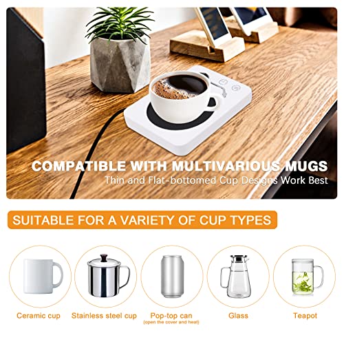  Coffee Warmer For Desk, Constant Coffee Mug Warmer, Auto Off 6 Modes Timer Smart Coffee Cup Warmer, 3 Temperature Control Mug Warmer, Warming Plate With Gravity Sensor For Candle Wax Beverage Tea Milk