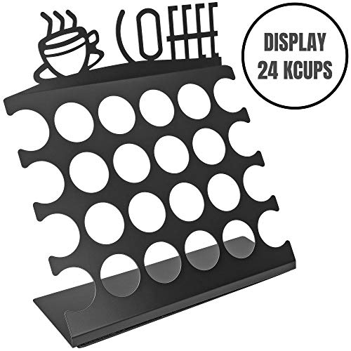  Southern Homewares Countertop K CUP Display Holder Rack Holds 24 Pods Black Metal