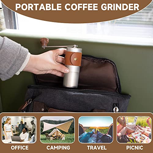  Coffee Grinder, Mini Stainless Steel Manual Coffee Grinder With Ceramic Burr, Portable Hand Coffee Grinder For Camping