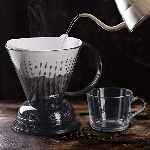  Coffee Dripper And Filters, Large 18 Oz (Cloud)| Barista's Choice| Safe BPA Free Plastic|Includes 100 Filters