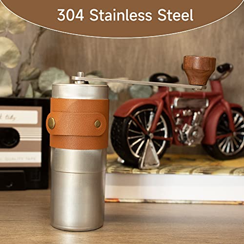  Coffee Grinder, Mini Stainless Steel Manual Coffee Grinder With Ceramic Burr, Portable Hand Coffee Grinder For Camping