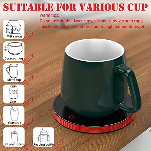  Coffee Mug Warmer,SAINSWIN Electric Coffee Cup Warmer For Desk With Auto Shut Off,Smart Mug Warmer Heating Plate For Heating Coffee,Beverage,Milk,Tea,Hot Chocolate(Up To 140℉/60℃)