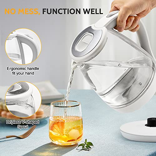  Electric Kettle - 1.7L Hot Water Boiler - Glass Tea Kettle With Wide Opening And Led Indicator, Auto Shut-Off And Boil-Dry Protection - Series 9460