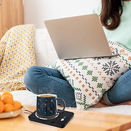  Ralyss Coffee Mug Warmer,Coffee Warmer For Desk With Auto Shut Off, 3 Temperature Setting Smart Cup Warmer Coffee Gift For Warming & Heating Coffee, Beverage, Milk, Tea And Hot Chocolate(Black)