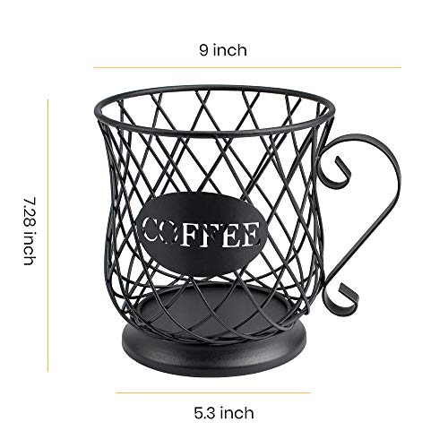  K Cup Holder Coffee Pod Holders For 35 Kcups Keurig Storage Organizer Coffee Bar Accessories For Counter - Matte Black
