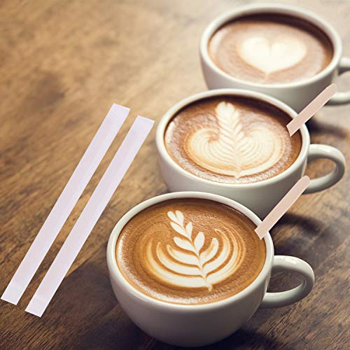  Gmark Individually Wrapped Wood Coffee Stir Sticks - 7" - 500pc Round End, Eco Friendly Coffee Stirrers Wood For Hot Drinks - Natural Birch Wood GM1116A