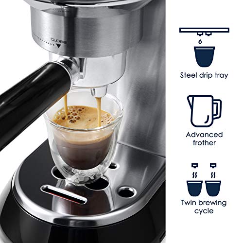 De'Longhi EC680M Espresso, Stainless Steel, Metallic & DLSC058 Coffee Tamper
