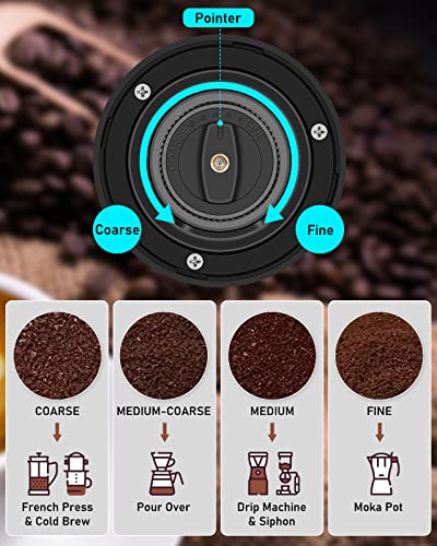  Small Electric Conical Burr Coffee Grinder, One-touch Portable Ceramic Burr Grinders For Coffee Beans With Adjustable Burr And Removable Chamber, Type-C Rechargeable Coffee Bean Grind, Travel