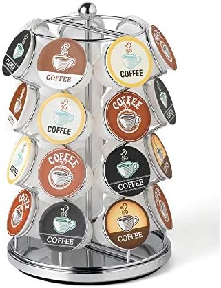  Nifty K Cup Holder – Compatible With K-Cups, Coffee Pod Carousel | 35 K Cup Holder, Spins 360-Degrees, Lazy Susan Platform, Modern Black Design, Home Or Office Kitchen Counter Organizer