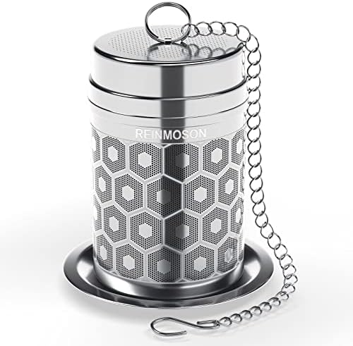  Tea Strainers For Loose Tea, Extra Fine Mesh Tea Infuser For Loose Leaf Tea, 304 Stainless Steel & Updated Slim Threaded Lid, Loose Leaf Tea Steeper For Black Tea, Rooibos, Etc