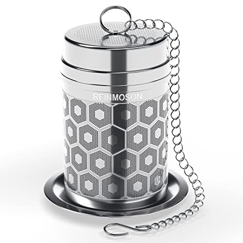  Tea Strainers For Loose Tea, Extra Fine Mesh Tea Infuser For Loose Leaf Tea, 304 Stainless Steel & Updated Slim Threaded Lid, Loose Leaf Tea Steeper For Black Tea, Rooibos, Etc