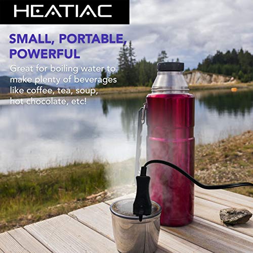  6.5’’ Travel Immersion Water Heater With On/Off Switch, 300W, 110V. Portable Stainless-Steel Electric Boiler For Heating Water In Cup To Make Coffee, Tea, Beverages