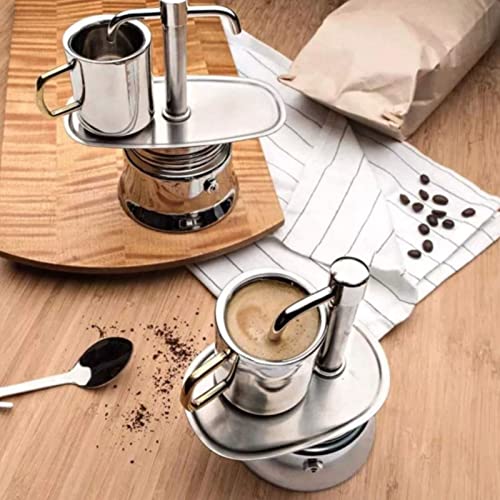  Single Spout Stovetop Moka Pot, Portable Moka Coffee Maker Stainless Steel Moka Pot Induction Classic Espresso Stovetop Maker For Stove At Home Or Camping,Enjoy Delicious Coffee(50ml)