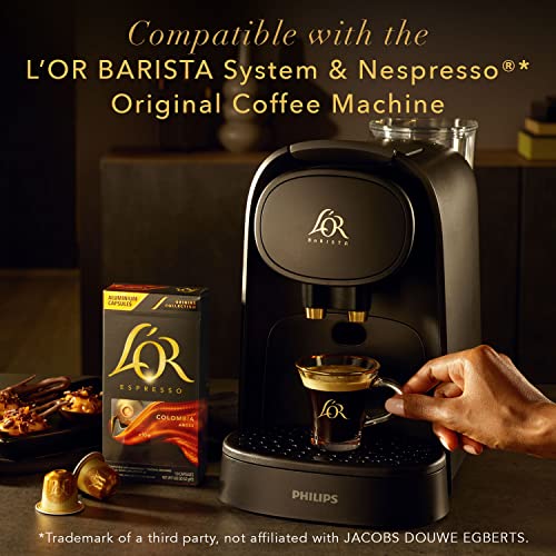  Espresso Capsules, 100 Count Estremo Lungo, Single-Serve Aluminum Coffee Capsules Compatible With The L'OR BARISTA System & Nespresso Original Machines