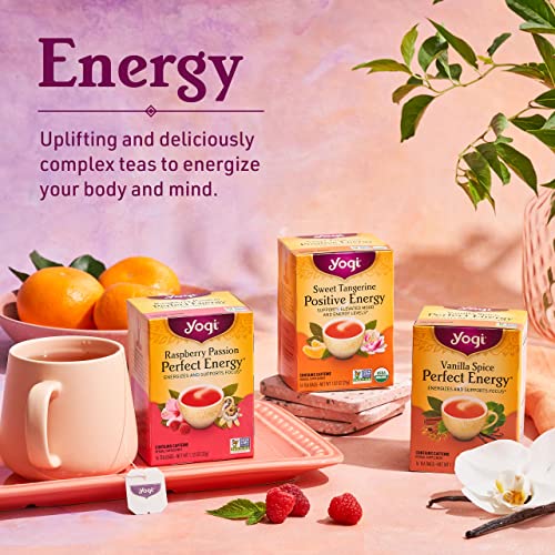  Tea - Sweet Tangerine Positive Energy Tea (6 Pack) - Supports Elevated Mood And Energy Levels - With Black Tea And Green Tea Extract - Contains Caffeine - 96 Organic Tea Bags