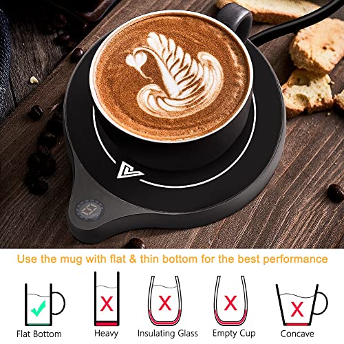  Coffee Mug Warmer, Electric Beverage Warmer With Five Temperature Settings (Up To 212℉/100℃), Coffee Warmer Plate For Cocoa Tea Water Milk With Auto Shut Off, Office/Home Use, Blackk (No Mug)