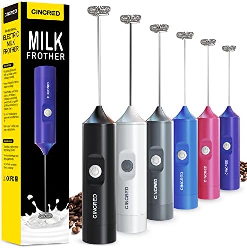  Updated Milk Frother - Hand Operated Battery Powered Frother For Coffee, Electric Whisk, Foam Maker And Drink Mixer For Your Latte, Cappuccino, Frappe, And Hot Chocolate (Black)