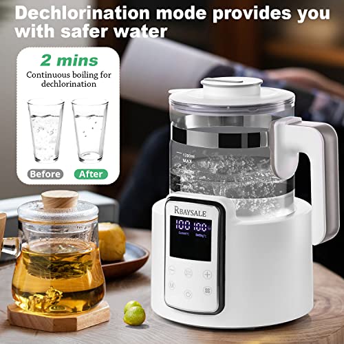  Lectric Kettle Temperature Control With 6 Presets, 12h Keep Warm Baby Formula Kettle Hot Tea Maker Thermostatic Kettle Instant Water Warmer
