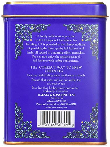  On's Blueberry Green Tea Tin 20 Sachets (1.4 Oz Ea, Two Pack) - Green Tea Blend With Real Blueberry Flavor And Pieces (Hot Or Iced) - 2 Pack 20ct Sachet Tins (40 Sachets)